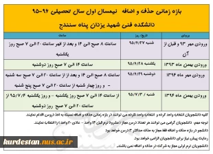 بازه زمانی حذف و اضافه