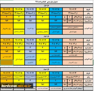 برنامه زمانبندی انتخاب واحد 991